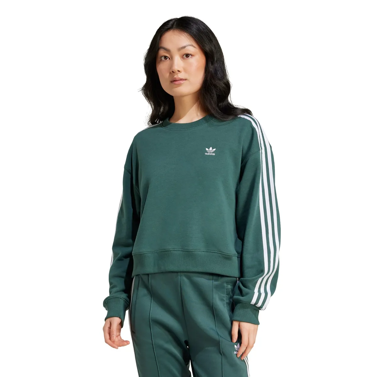 ADIDAS - Polerón 3 Tiras de Cuello Redondo