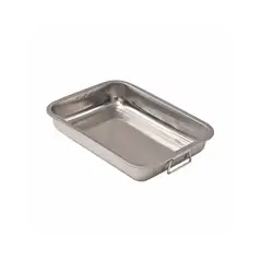 GENERICO - Bandeja Fuente Acero Inoxidable Con Asas Manillas 45x30 Cm