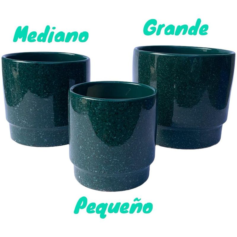 GENERICO - Set de 3 maceteros de cerámica