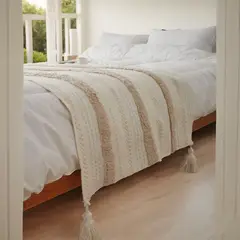 ANGELES DEL HOGAR - Piecera Sola Bordada para 2 plazas y King