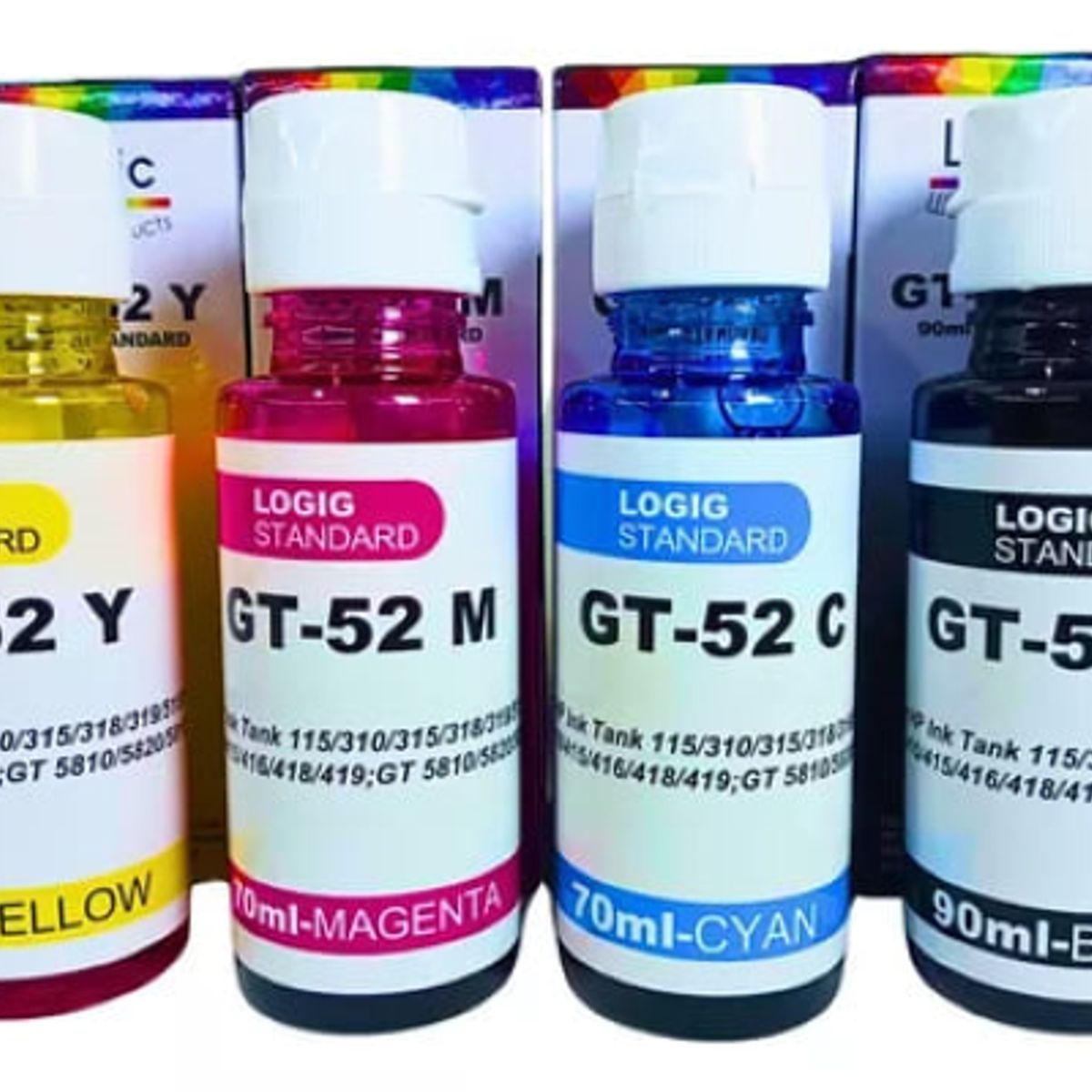 LOGIC - Pack 4 Tintas Alternativas Para HP GT 4 Colores Logic