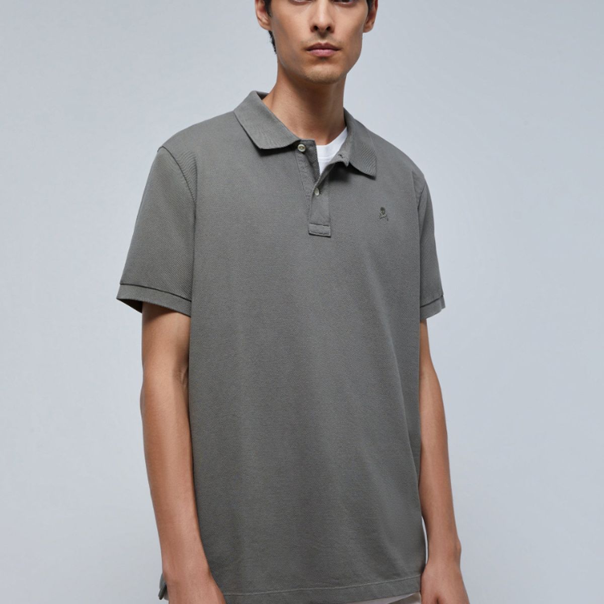 SCALPERS - Polo Básico Calavera Khaki