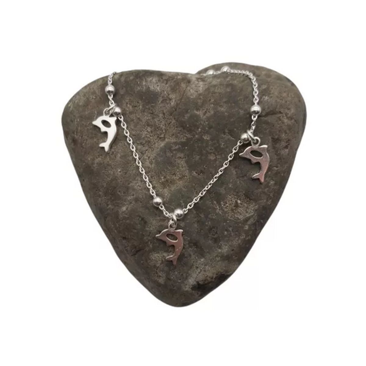 GENERICO - Pulsera Mujer Delfines Grandes Plata Fina Italiana 925