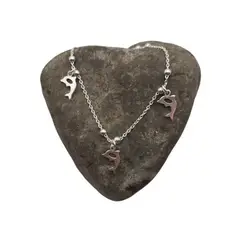 GENERICO - Pulsera Mujer Delfines Grandes Plata Fina Italiana 925