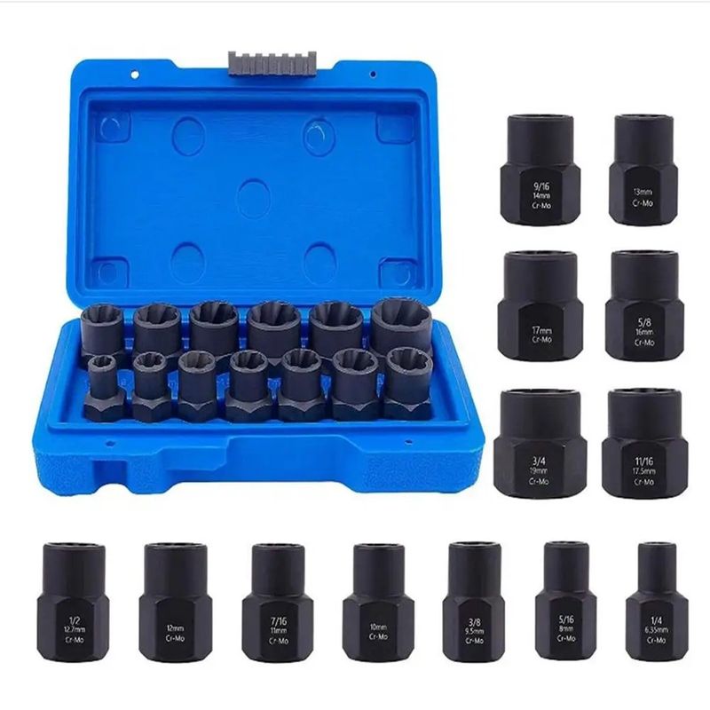 GENERICO - Set Dados Extractores Pernos Y Tuercas Rodadas 9 A 19mm