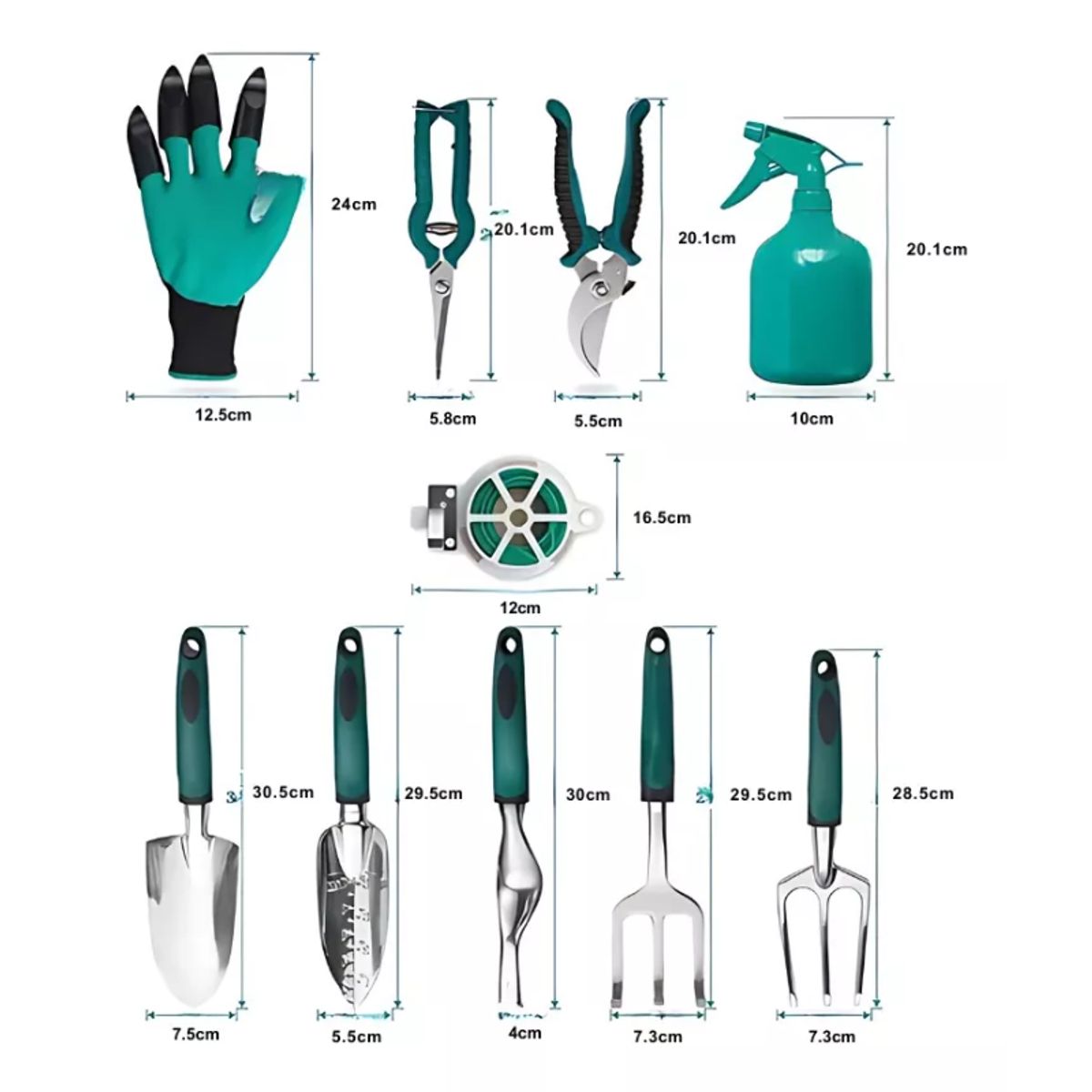 GENERICO - Kit 11 Piezas Jardinería Herramientas Pasto Huerto Plantas