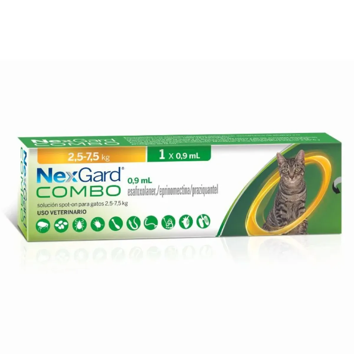 NEXGARD - NEXGARD COMBO GATO 2.5 A 7.5KG ANTIPARASITARIO