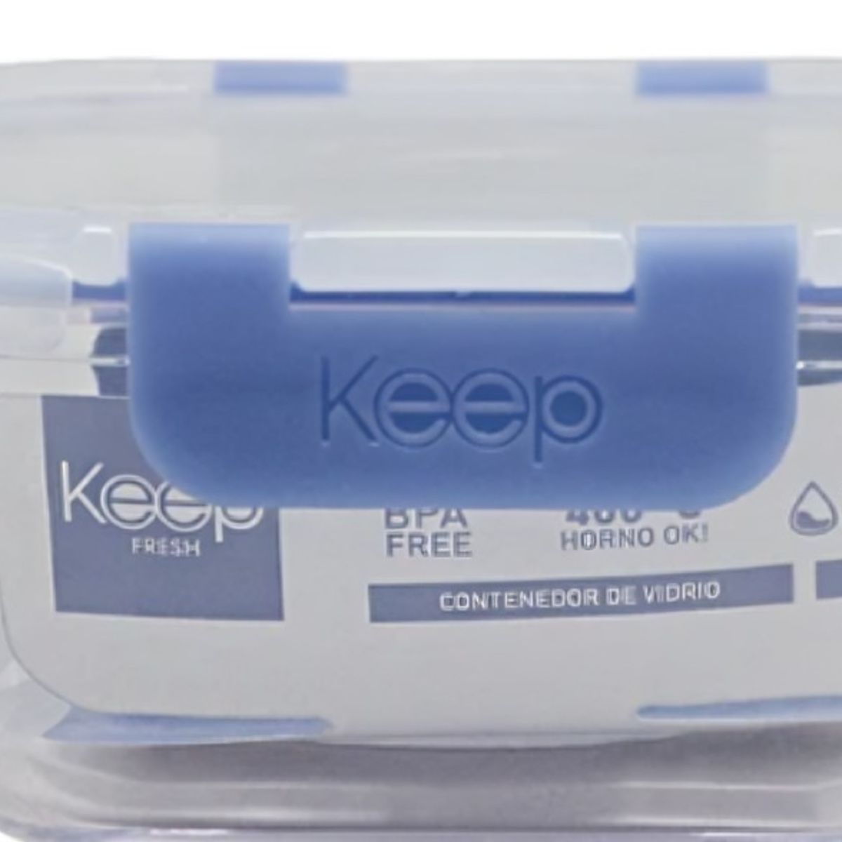 KEEP - HERMETICO CUADRADO 320ML GLASS KEEP AZUL