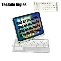 SHARGE - Teclado Inglés Bluetooth iPad 10a Gen 10.9in Rotación 360 grados Plata.