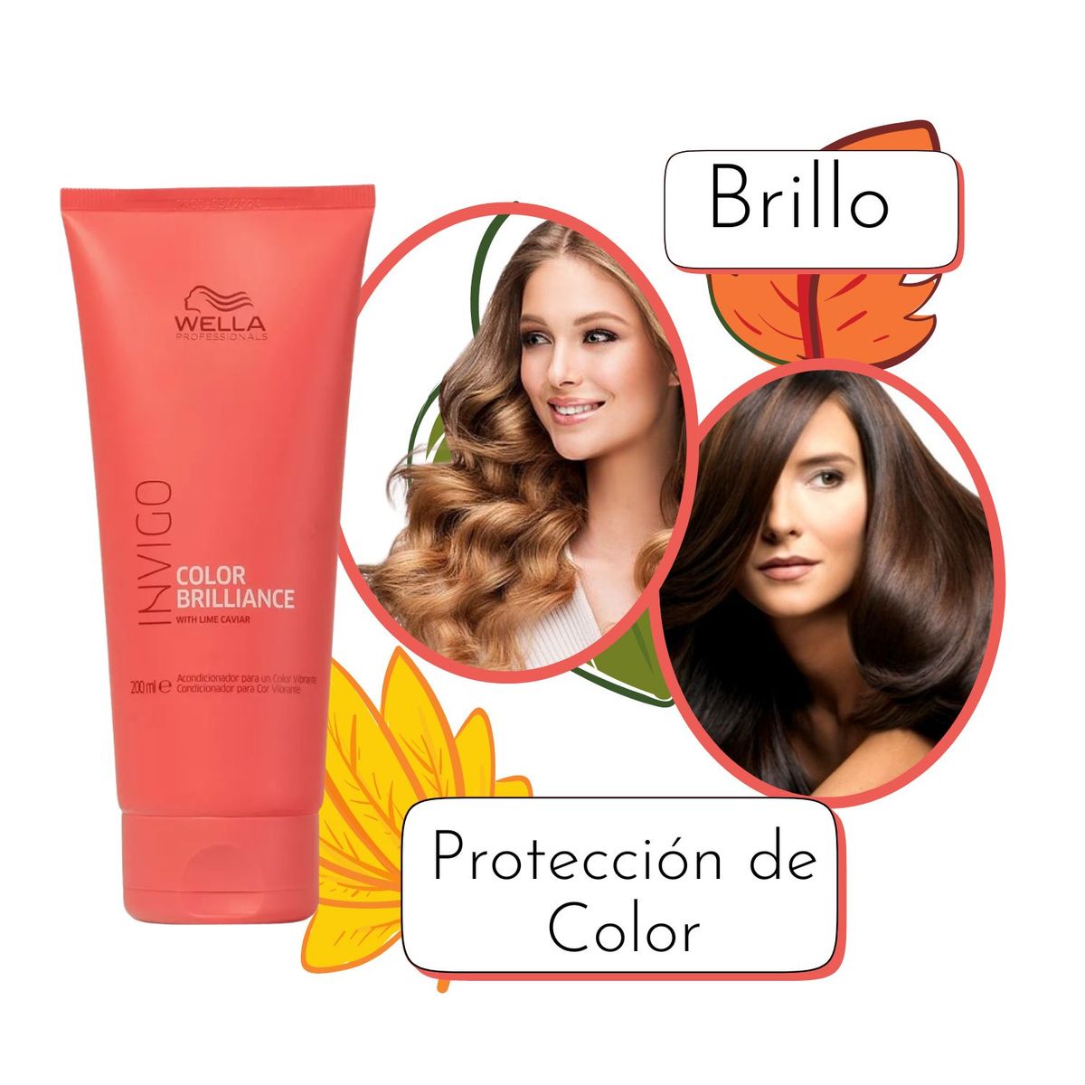 WELLA - Acondicionador Wella Color Brilliance Invigo 200ml Protege Realza Controla Oxidación del Color