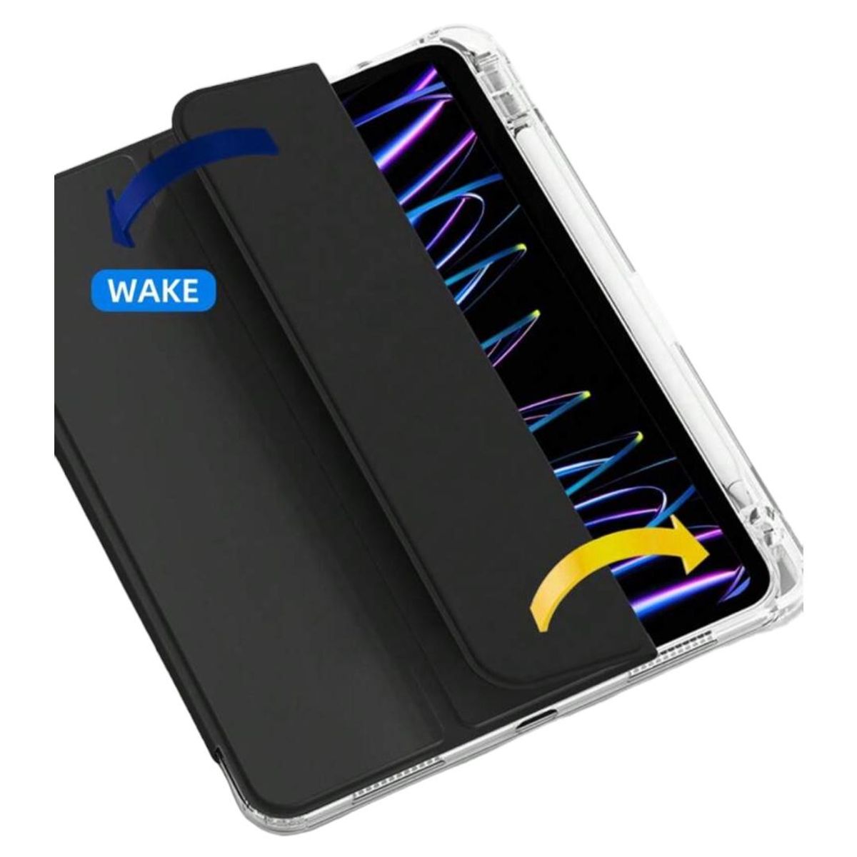 GENERICO - Carcasa Smart Cover Clear Para iPad Air 6 11 M2 2024 Negro