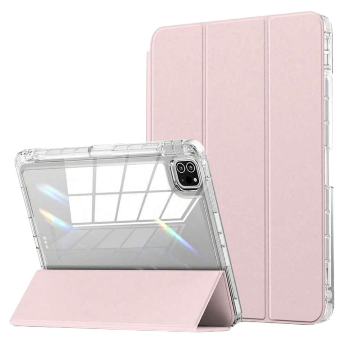 GENERICO - Carcasa Smart Cover Clear Para iPad Air 6 11 M2 2024 Rosado