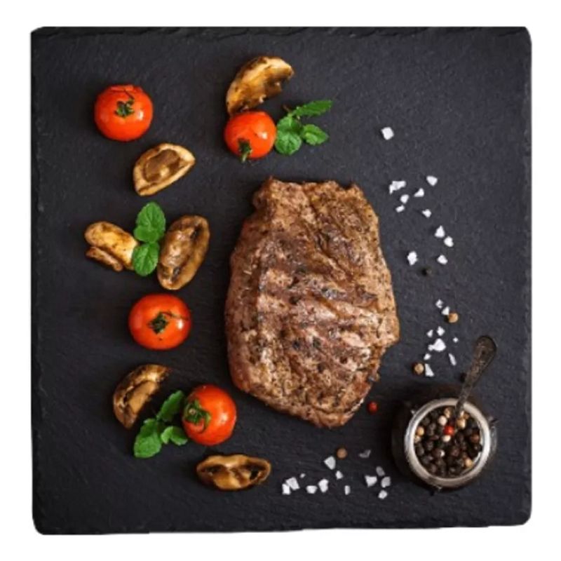 GENERICO - Plato Cuadrada Natural Plancha Piedra Emplatado Bandeja 20cm.
