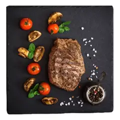 GENERICO - Plato Cuadrada Natural Plancha Piedra Emplatado Bandeja 20cm