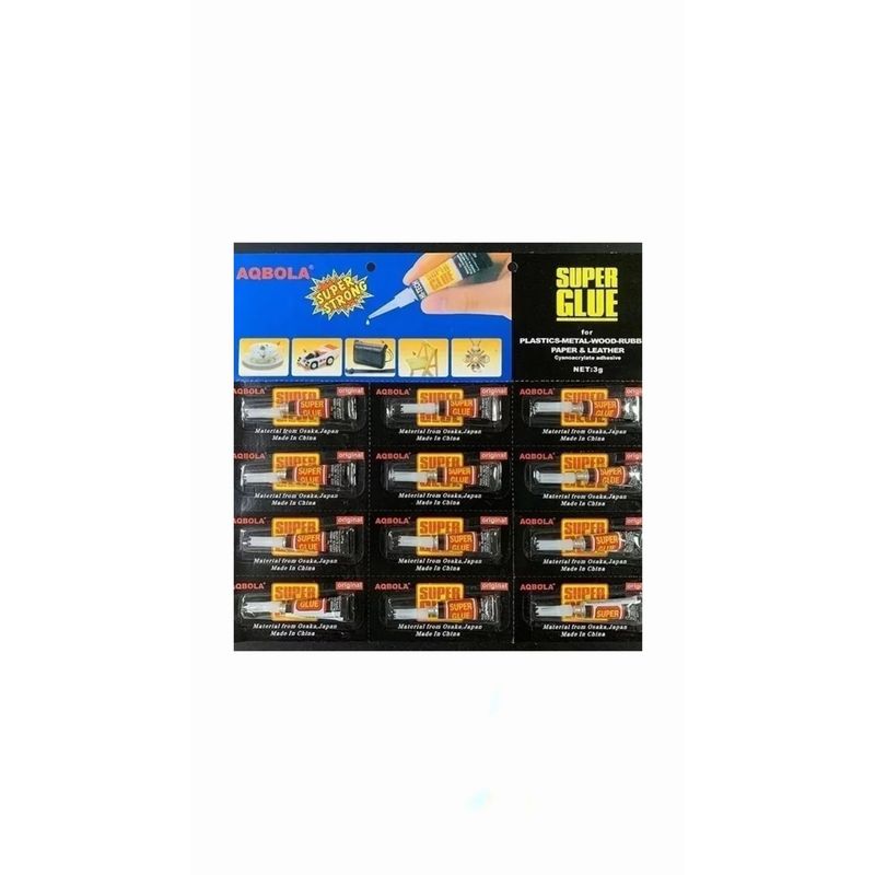 GENERICO - Pack 12 Super Pegamento 3gr Tipo Gotita Super Glue