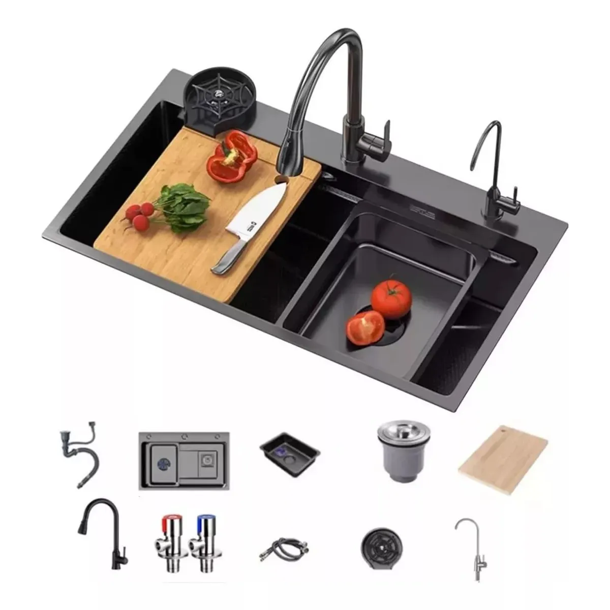 KUANGYE - Combo Lavaplatos Empotra 80x45cm Acero Inoxidable Fullequipo