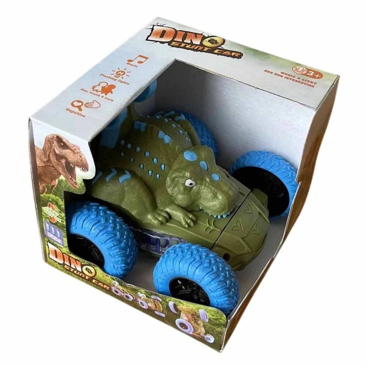 GENERICO - Auto Dino 360° Stunt Car-vehículo Dinosaurio a Pila