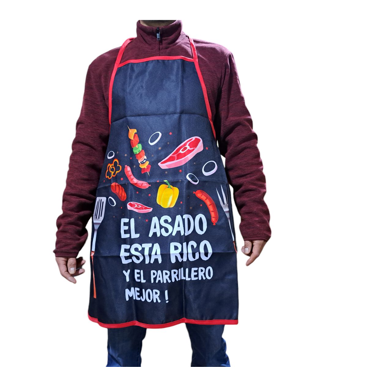 GENERICO - Delantal Cocina Pechera Parrillero Estampado