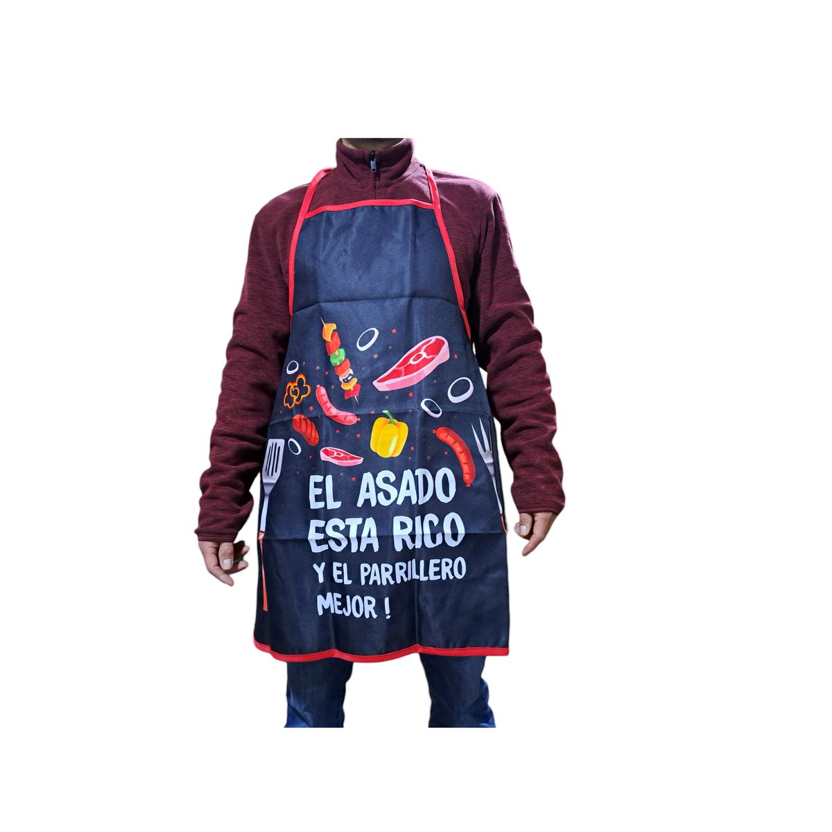 GENERICO - Delantal Cocina Pechera Parrillero Estampado