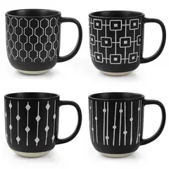 DANNY HOME - Set de Vasos Danny Home™ - 400 ml Con Patrones Geométricos (4 piezas)