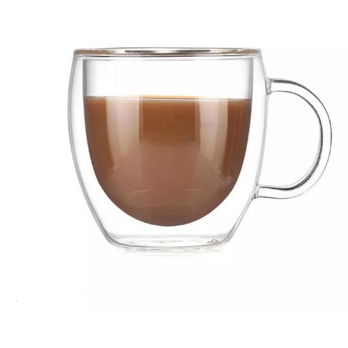 GENERICO - Vaso Cafe Vidrio Doble Pared Termica Mug Tapa Antiderrame
