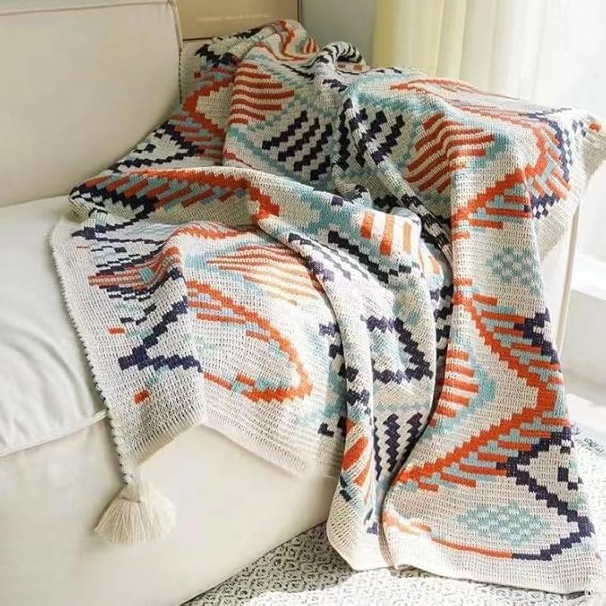 AIZO - Manta De Sofá De Material Similar A La Cachemira 130X170cm