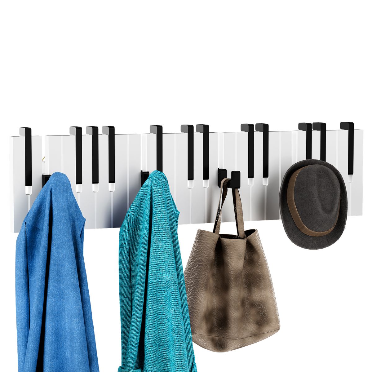 AIZO - Perchero De Pared Con 16 Ganchos Para Ropa De 60 cm