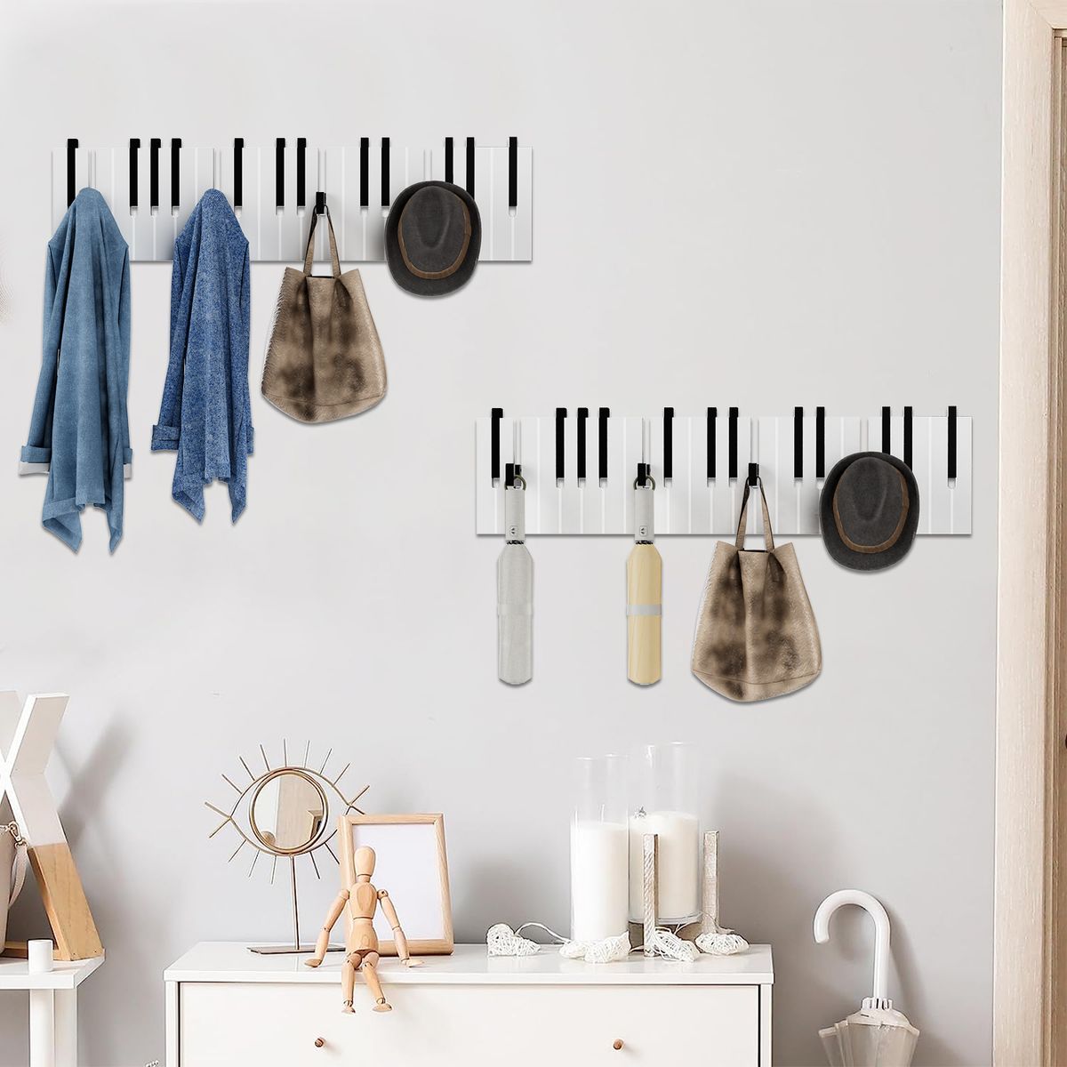 AIZO - Perchero De Pared Con 16 Ganchos Para Ropa De 60 cm