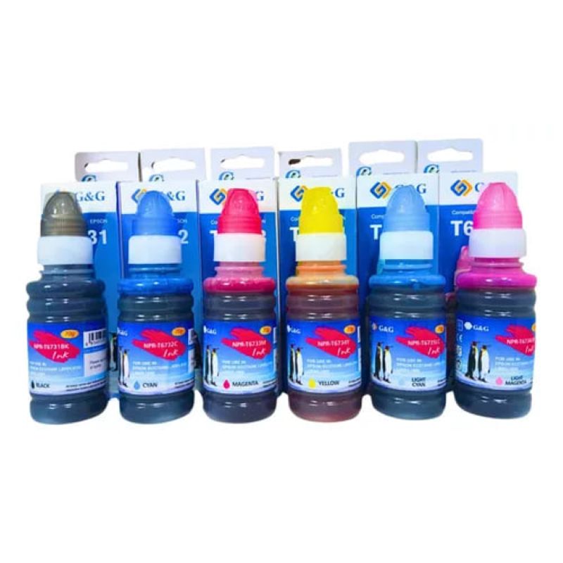 GENERICO - Pack 6 Tintas Alternativa Para Epson T673 De 70 ml 6 Colores