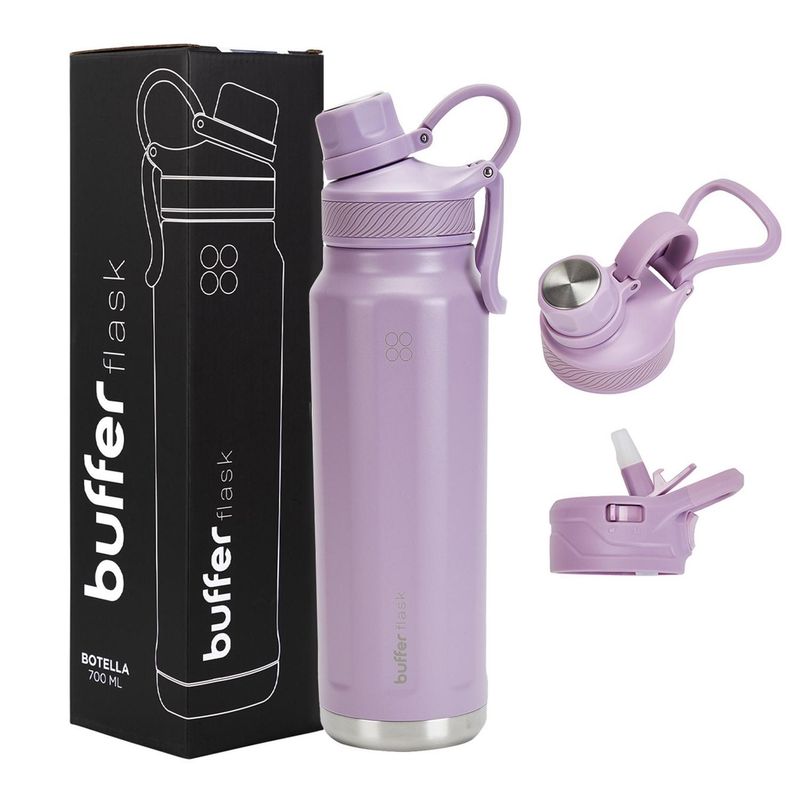 BUFFER FLASK - Termo Botella Agua Termica Acero Inox Buffer+Tapa - Violeta
