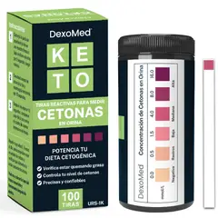 DEXOMED - Tiras Reactivas para Medir Cetonas en Orina - 100 Tiras