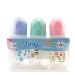 GENERICO - Pack 3 mini mamaderas de 120 ml para bebé y libres de BPA.