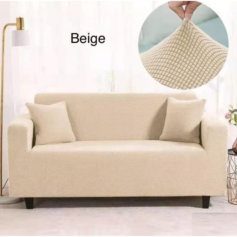 ANGELES DEL HOGAR - Fundas Para Sofá Cubresillones texturizados 2 cuerpo Beige