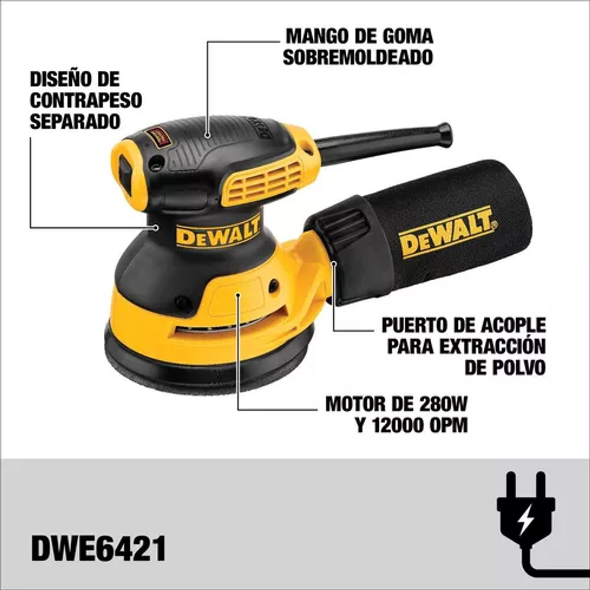 DEWALT - Lijadora  Profesional  Roto Orbital Dewalt Profissional Dwe6421
