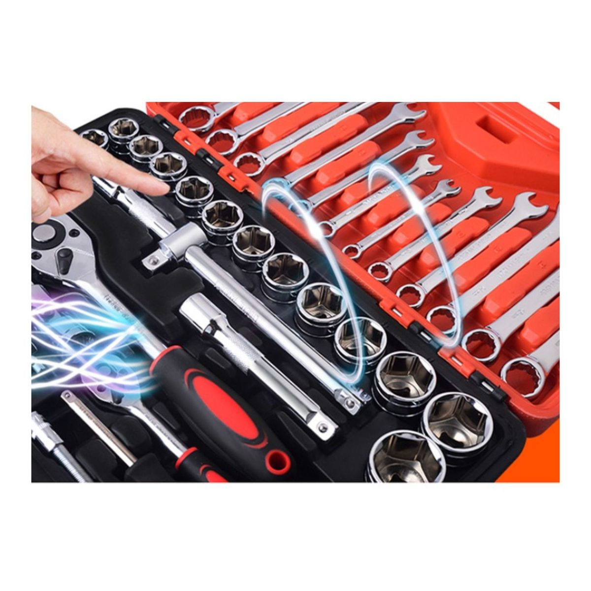 BABYLUNA - Juego Dados Chicharra 1/2 3/8 1/4 Llaves Corona 121 Piezas