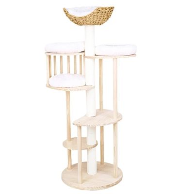 Imagen 2 del producto Rascador Para Gatos Tipo Torre Con Casa Elegante Beige