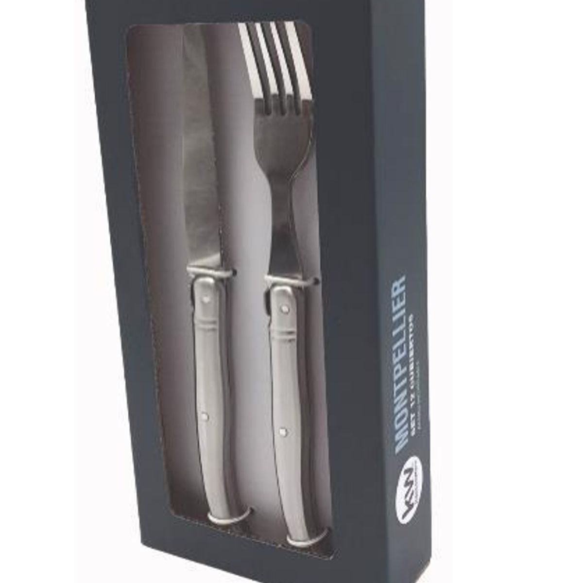 KITCHENWARE - SET 12 PIEZAS CUBIERTO CUCHILLO CARNE MONTPELLIER ACERO INOX