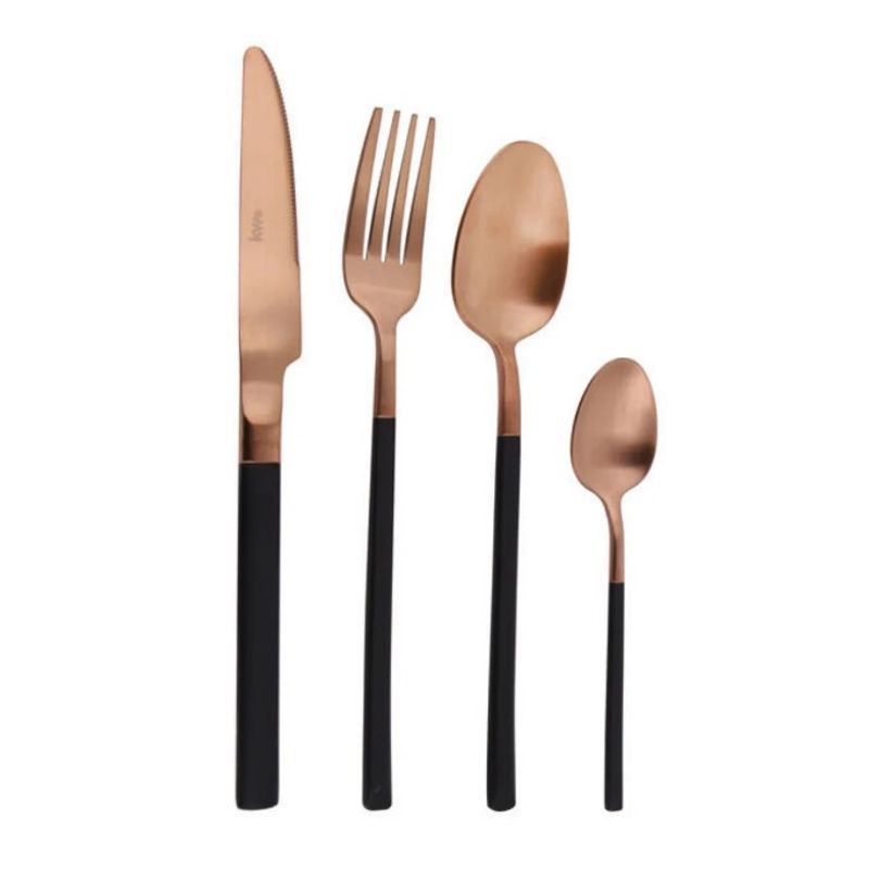 KITCHENWARE - SET 24 PIEZAS DE CUBIERTOS CUBERTERIA BISTRÓ COPPER