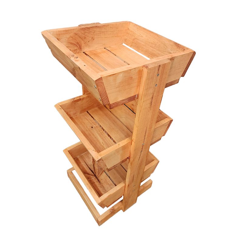 GENERICO - Verdulero - frutero de madera “3 bandejas” color alece 85x35x38