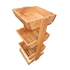 GENERICO - Verdulero - frutero de madera “3 bandejas” color alece 85x35x38