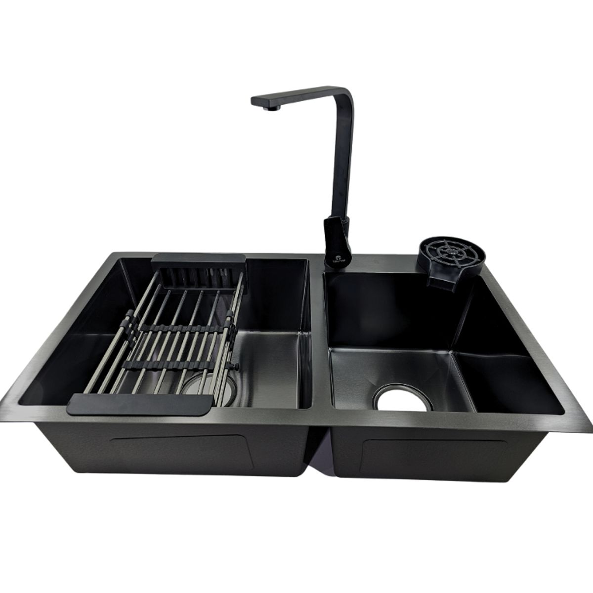 MODERN SPACE - Lavaplatos 68x38 Cm 2.5 Mm Black + Llave Notte + Lavacopas