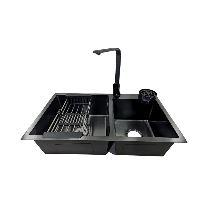 MODERN SPACE - Lavaplatos 68x38 Cm 2.5 Mm Black + Llave Notte + Lavacopas