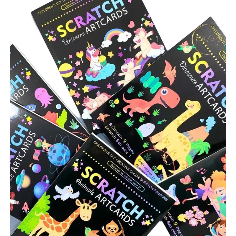 GENERICO - Libreta Artística Scratch Multicolor Doble Diseño Por Hoja