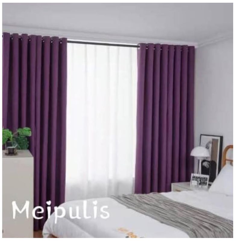 ANGELES DEL HOGAR - Juego Cortinas Blackout 2 Piezas 140x230 Cm Morado