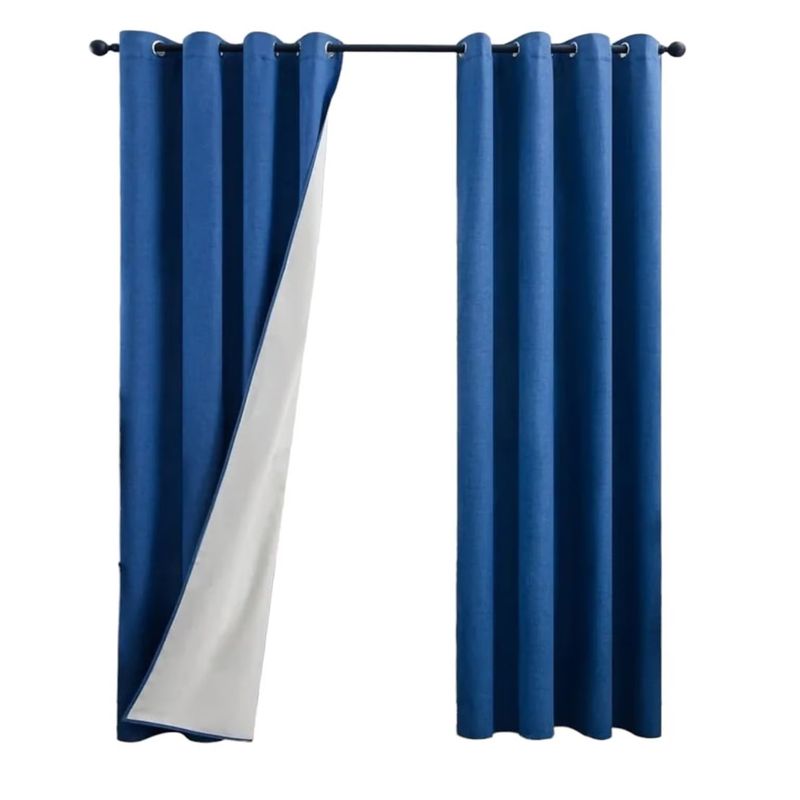 ANGELES DEL HOGAR - Juego Cortinas Blackout 2 Piezas 140x230 Cm Azul