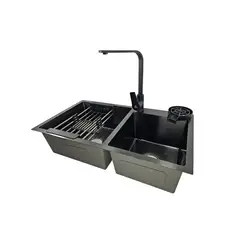 MODERN SPACE - Lavaplatos 80x45 Cm 2.5 Mm Black + Llave Notte + Lavacopas