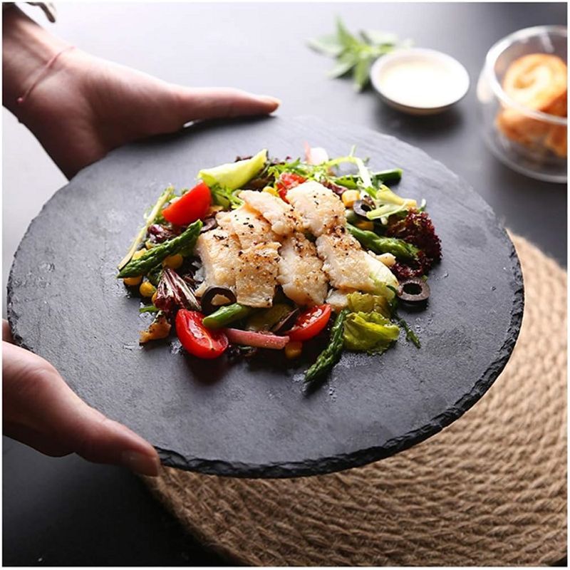 GENERICO - Plato Redondo Natural Plancha Piedra Emplatado Bandeja 30cm