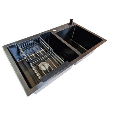 Imagen 2 del producto Lavaplatos 68x38cm Deluxe Negro Con Accesorios 2 Mm