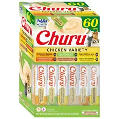 INABA - CHURU GATOS - CAJA VARIEDADES - POLLO - 60 UNIDADES