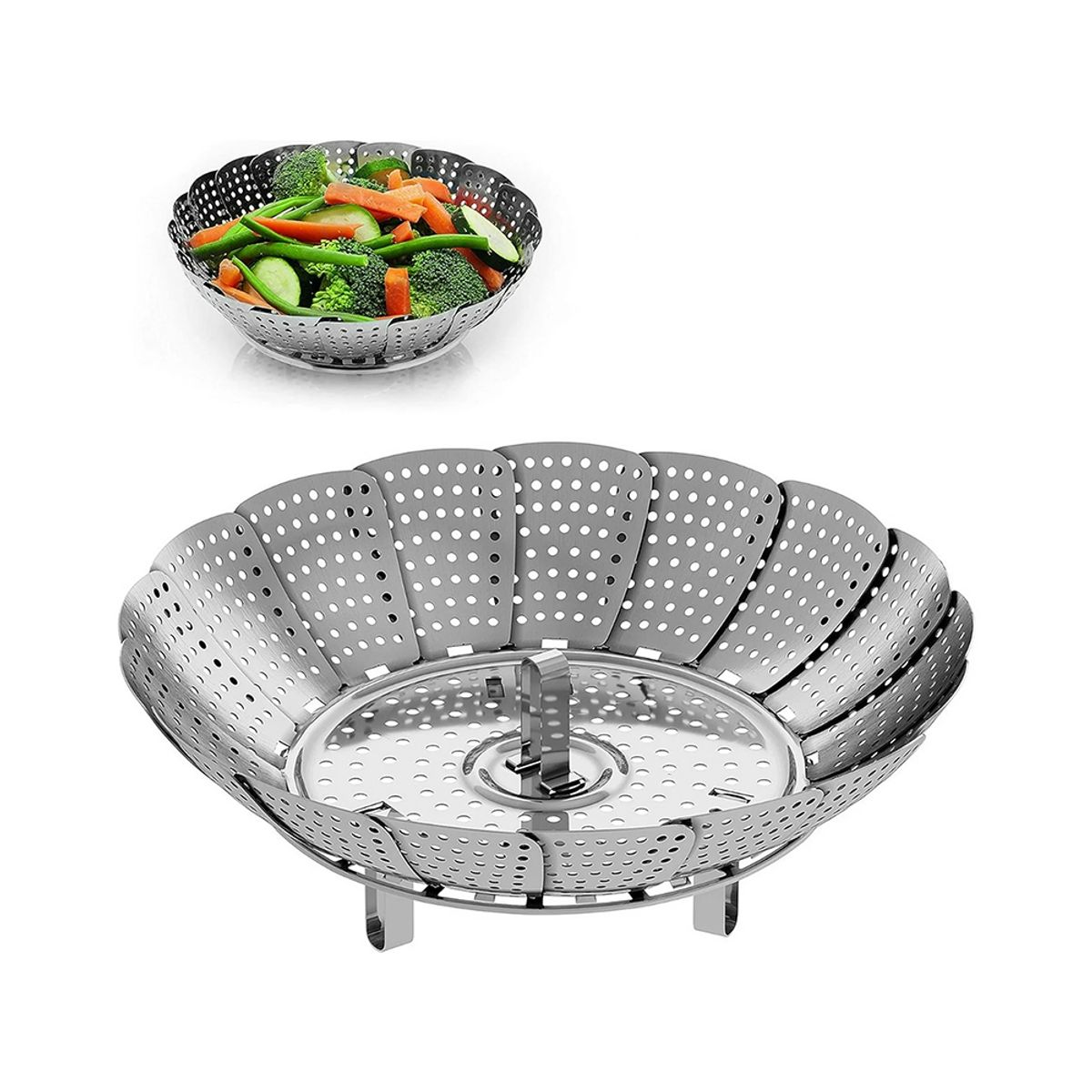 GENERICO - Vaporera Plegable Cocina Cesta Humeante Olla De Vapor